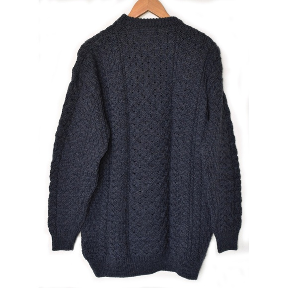 RUE SAINT-PATRICK NWT 100% WORSTED WOOL CREWNECK MIDNIGHT BLUE SWEATER. SIZE XL - Picture 5 of 8